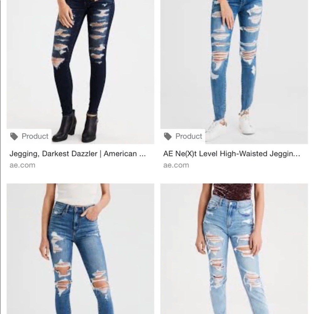 ISO ! American Eagle & Fashion Nova ripped jeans !